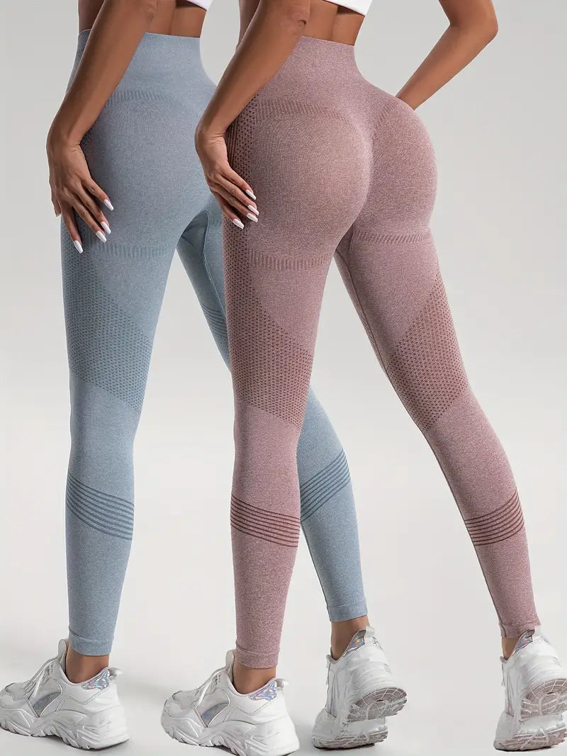 WW | 2 Stk. Sport Leggings für Yoga und Fitness Einfarbige Farbe mit Hohem Stretch.