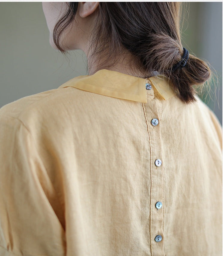 W&W Mode | Leinen Vintage Bluse für Damen - Stilvolle und Bequeme Bluse
