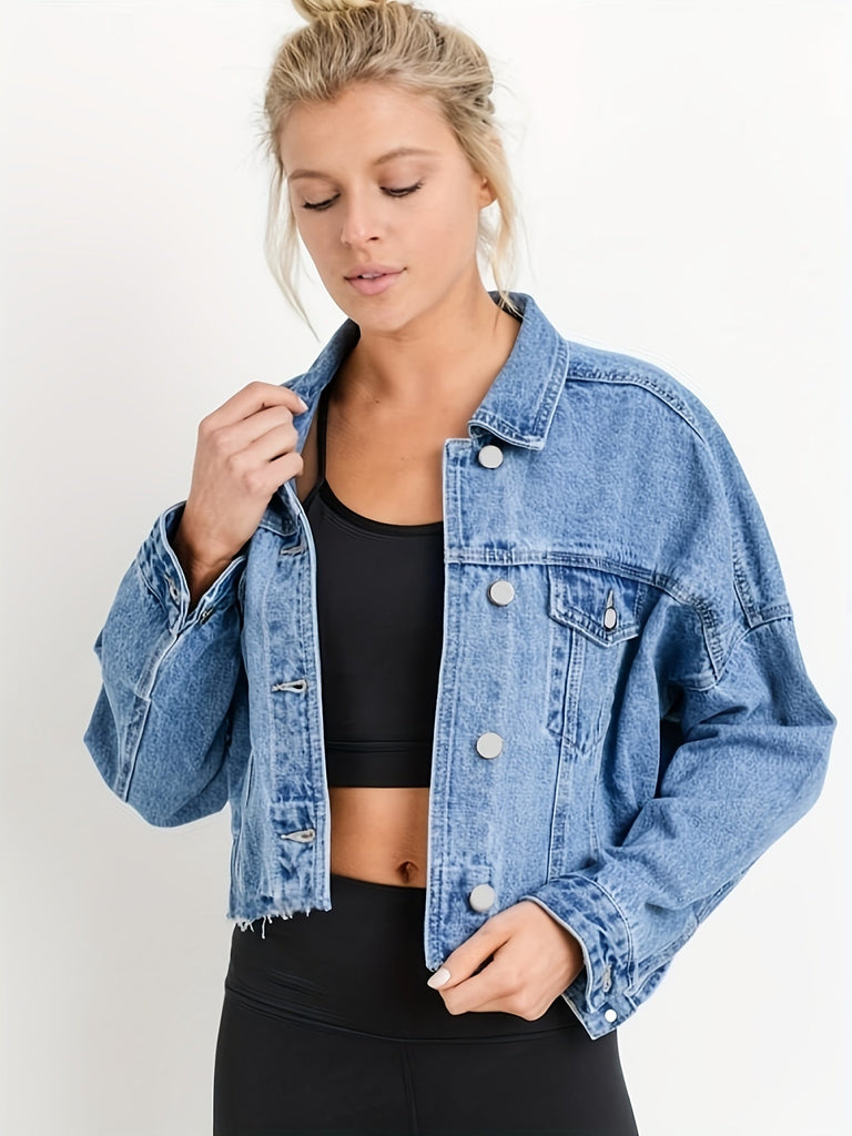 WW | Blaue Jeansjacken mit Kurzem Revers