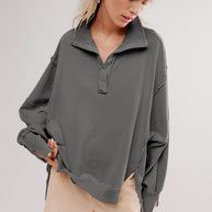 WW - Lässiges Sweatshirt Mit Knöpfen Und Lampenärmeln