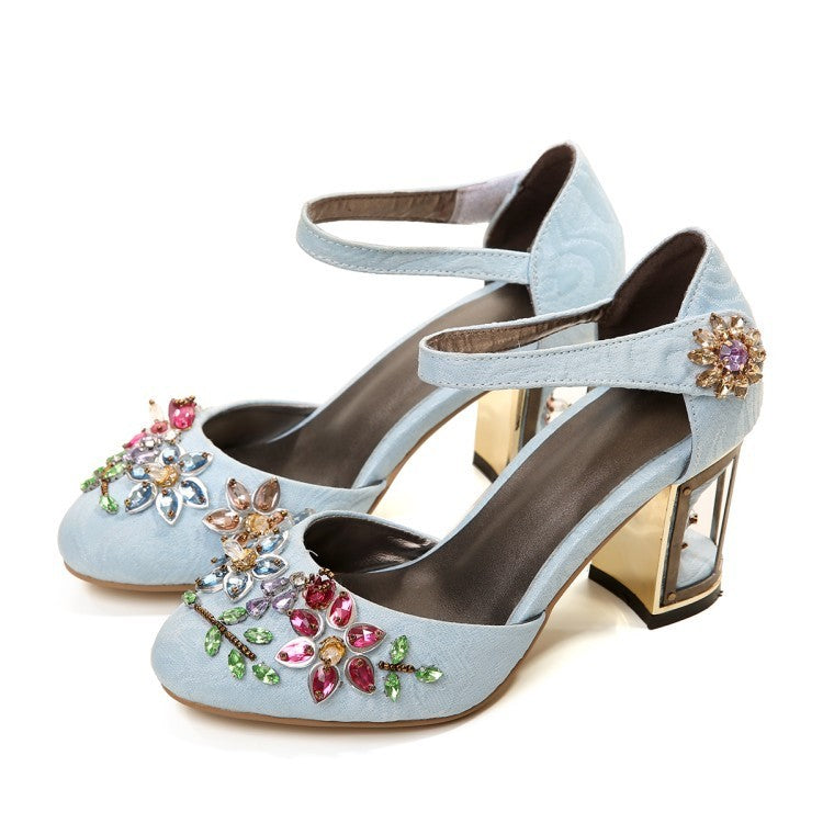 WW | Jahrgang Sandalen Damen Wrap Velours
