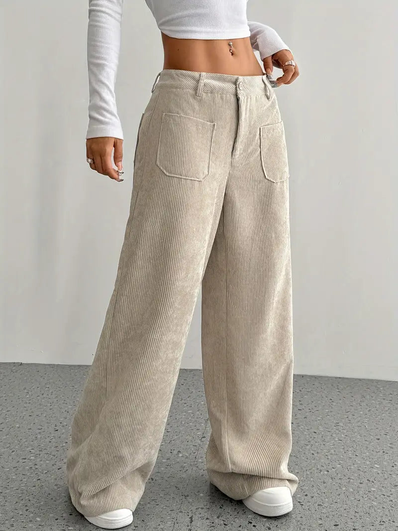 W&W Mode | Cordhose Mit Weitem Bein Für Frauen