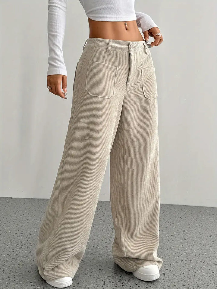 W&W Mode | Cordhose Mit Weitem Bein Für Frauen