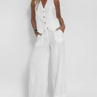 WW | Damen Elegantes 2-teiliges Leinenset