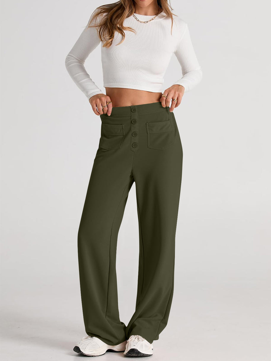 WW | Taille Weite Hose Mit Taschen Elegant Und Komfortabel
