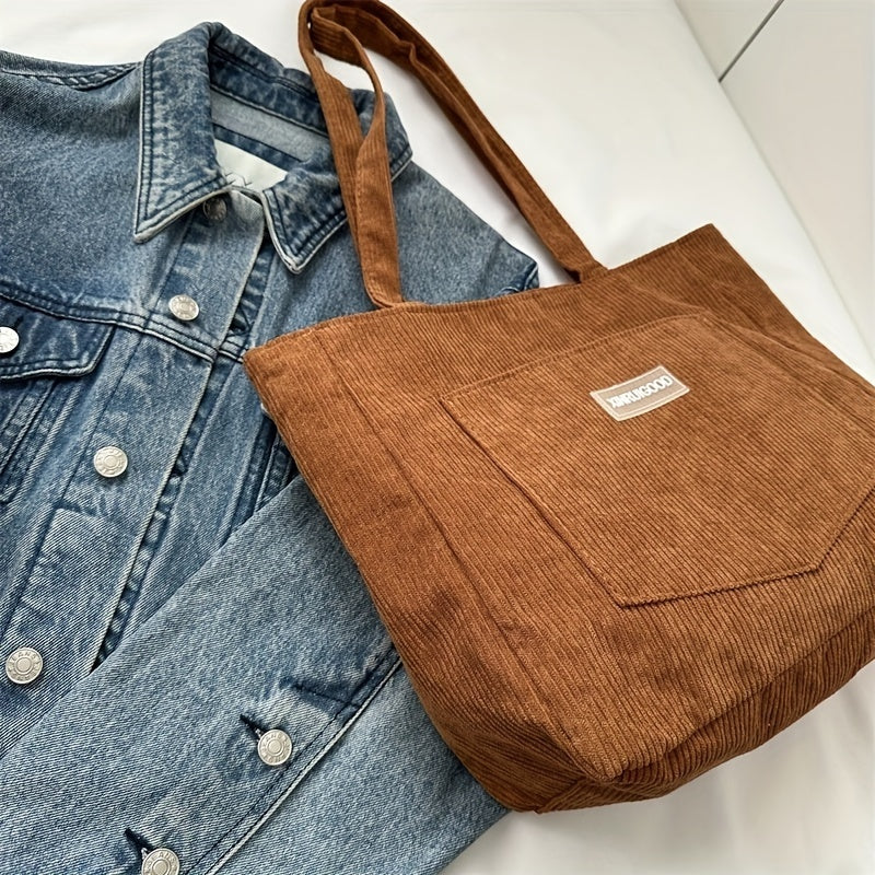 WW | Elegante Damen-Tasche Aus Hochwertigem Cordstoff Vegan Leather