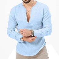 WW | Herren Leinen Langarmhemd