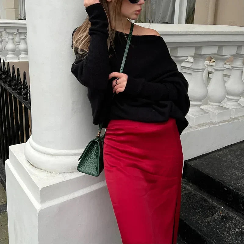 W&W Mode | Luxus Pullover Sweater Mit Offener Hals