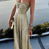 WW | Schulter Shimmer Maxi Kleid Elegant, Leicht & Perfekt Für Abend Glam