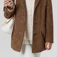 WW - Vintage Kaffee-Jacke Mit Kapuzen-Taschen Und Knöpfen