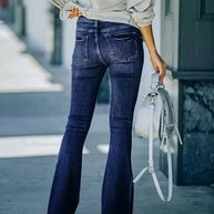 WW | Hochtaillierte Denim Schlaghosen