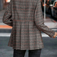 WW | Stilvolle Herbst Klassische Karierte Knopf-Blazer Für Frauen