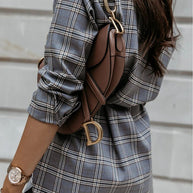 WW | Grab My Hand Karierter Button-Up Gürtel Hemd