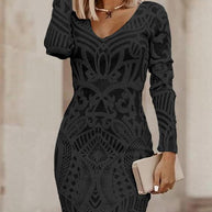 WW | Bodycon-Kleid mit V-Ausschnitt