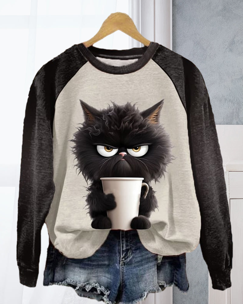 WW | Sweatshirt mit Katzenmotiv