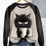 WW | Sweatshirt mit Katzenmotiv