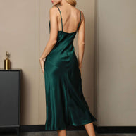 WW | Elegantes Satin Nachthemd Mit Romantischen Spitzendetails Für Frauen