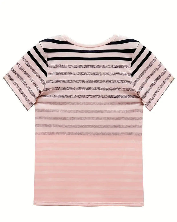 WW | T-Shirt Rundhals Kurzarm Gestreift