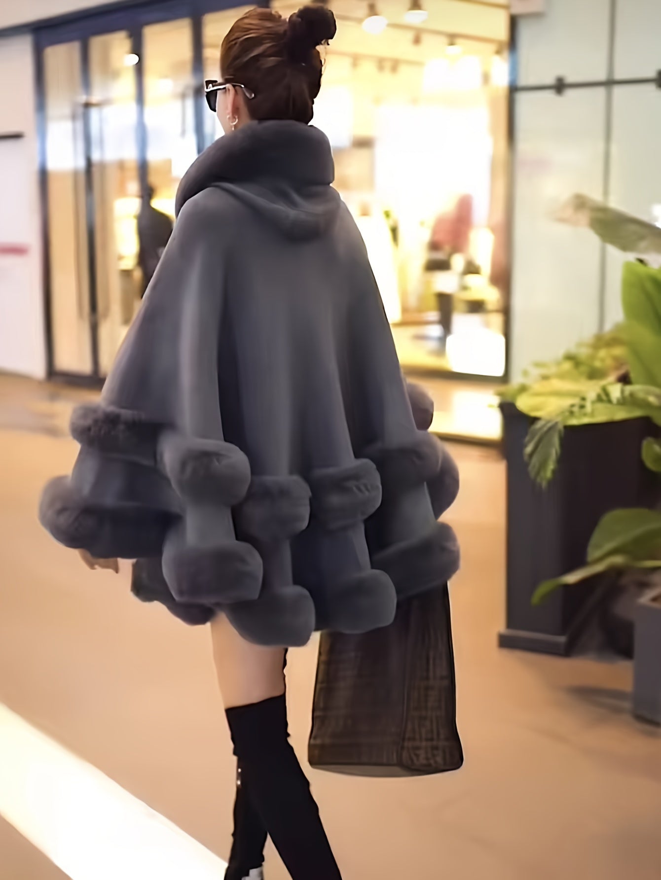 WW | Oversize-Fellcape-Mantel für Damen