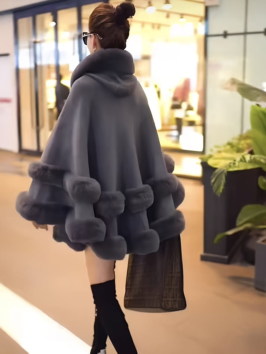 WW | Oversize-Fellcape-Mantel für Damen