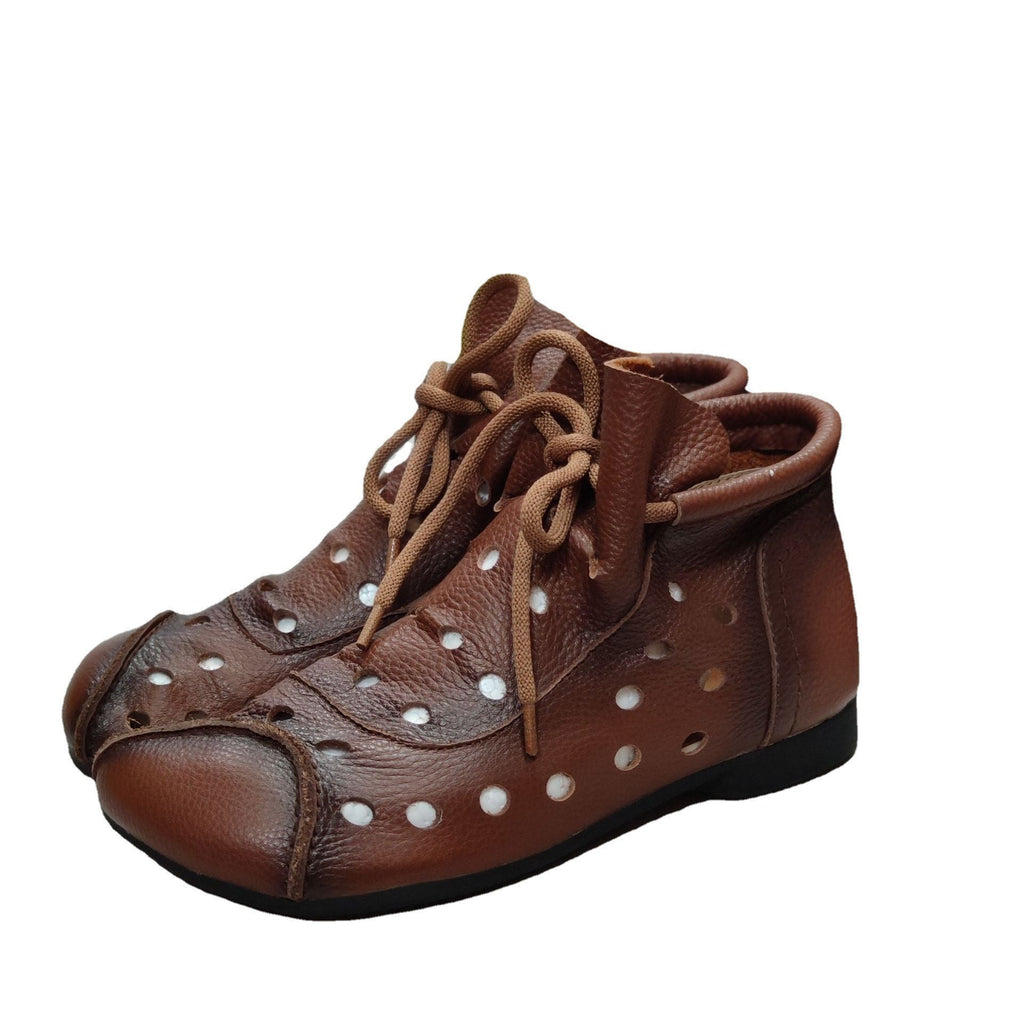 WW | Vielseitige Lässige Retro Damen Coole Stiefel mit Weichen Sohlen und Weichen Oberflächenlöchern