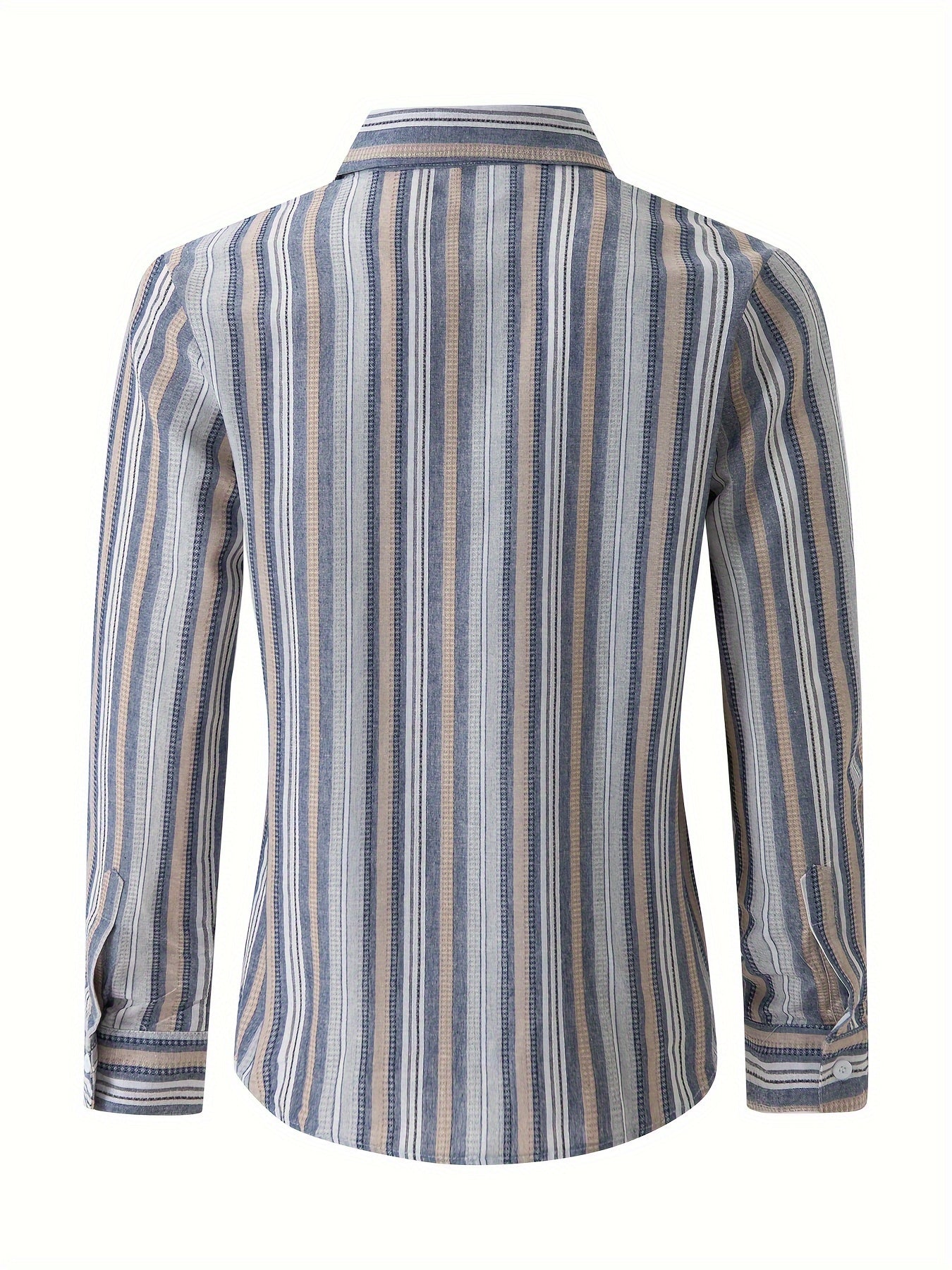 WW | Gestreiftes Baumwoll Leinen Herrenhemd für entspannte Looks