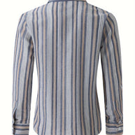 WW | Gestreiftes Baumwoll Leinen Herrenhemd für entspannte Looks