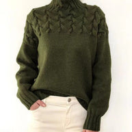 Eleganter Pullover aus Zopfstrick