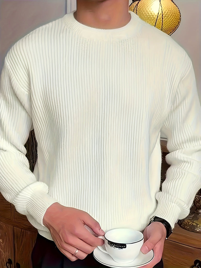 WW | Lässig Herrenpullover Mit Rundhalsausschnitt