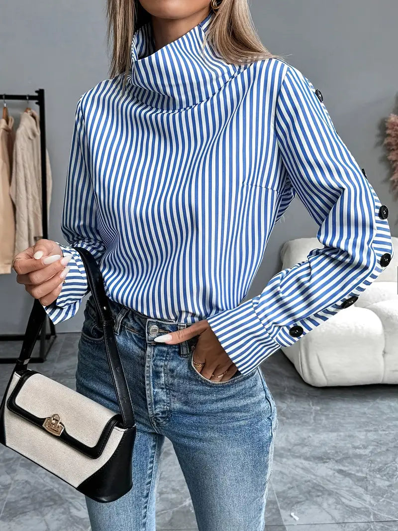 WW | Stylische Gestreifte Bluse aus Baumwolle