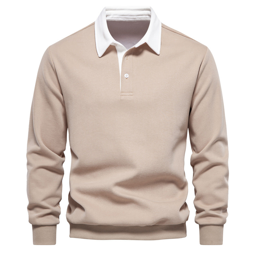 W&W Mode | Elegantes Herren Langarm Polo Shirt Mit Klassischem Kragen