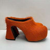WW | Geschlossene Zehe Rosshaar Chunky Heel Wasserdichte Plattform Slipper