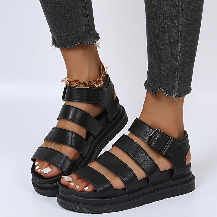 W&W Mode | Sandalen Mit Plateausohle Und Knöchelriemen