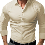 WW | Slim Fit Einfarbiges Baumwollhemd