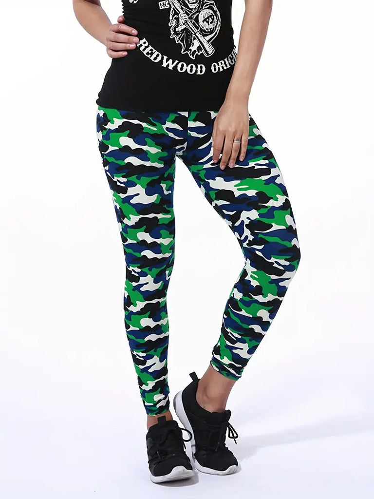 WW | Lässige Camouflage Leggings Mit Hoher Taille