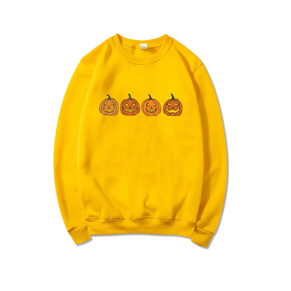 WW | Halloween Pullover Mit Rundhalsausschnitt Und Kürbismotiv Für Damen