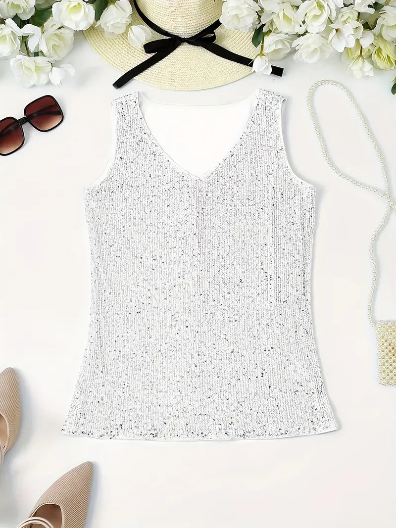 WW | Elegantes Ärmelloses Top mit Pailletten