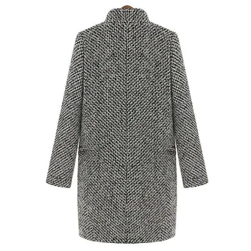 WW | Wintermantel schwarz-weiß - elegantes Design mit Pied-de-Poule-Muster