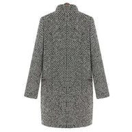 WW | Wintermantel schwarz-weiß - elegantes Design mit Pied-de-Poule-Muster