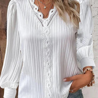 WW | Leichte Bluse mit Spitzen Details