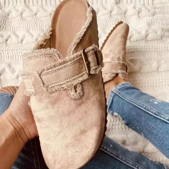 W&W Mode | Bequeme Rutschfest Wohnung Schnalle Schuhe