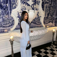 WW | Gestufter Langarm-Maxikleid