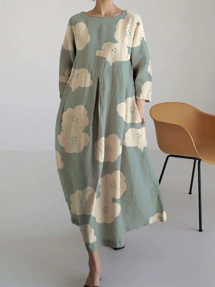 WW | High Fashion Kleid mit Rundhalsausschnitt und Lockerer Passform
