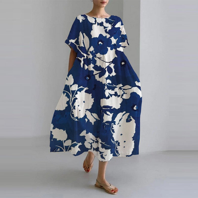 WW | High Fashion Kleid mit Rundhalsausschnitt und Lockerer Passform