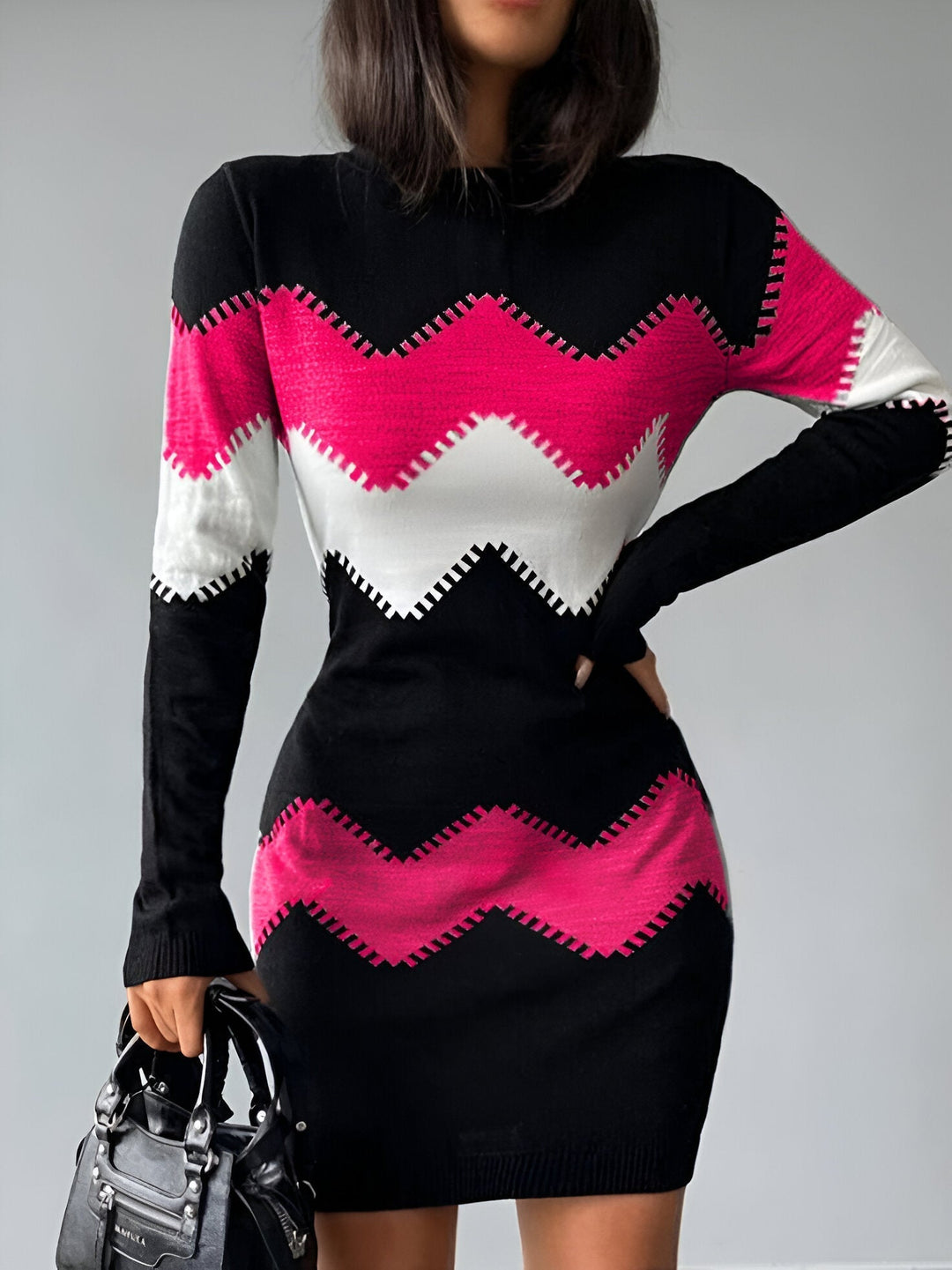 W&W Mode | gestricktes Bodycon-Minikleid Für Frauen