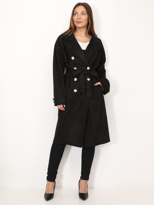 WOLFF | Klassischer Winter-Trenchcoat aus Wildleder