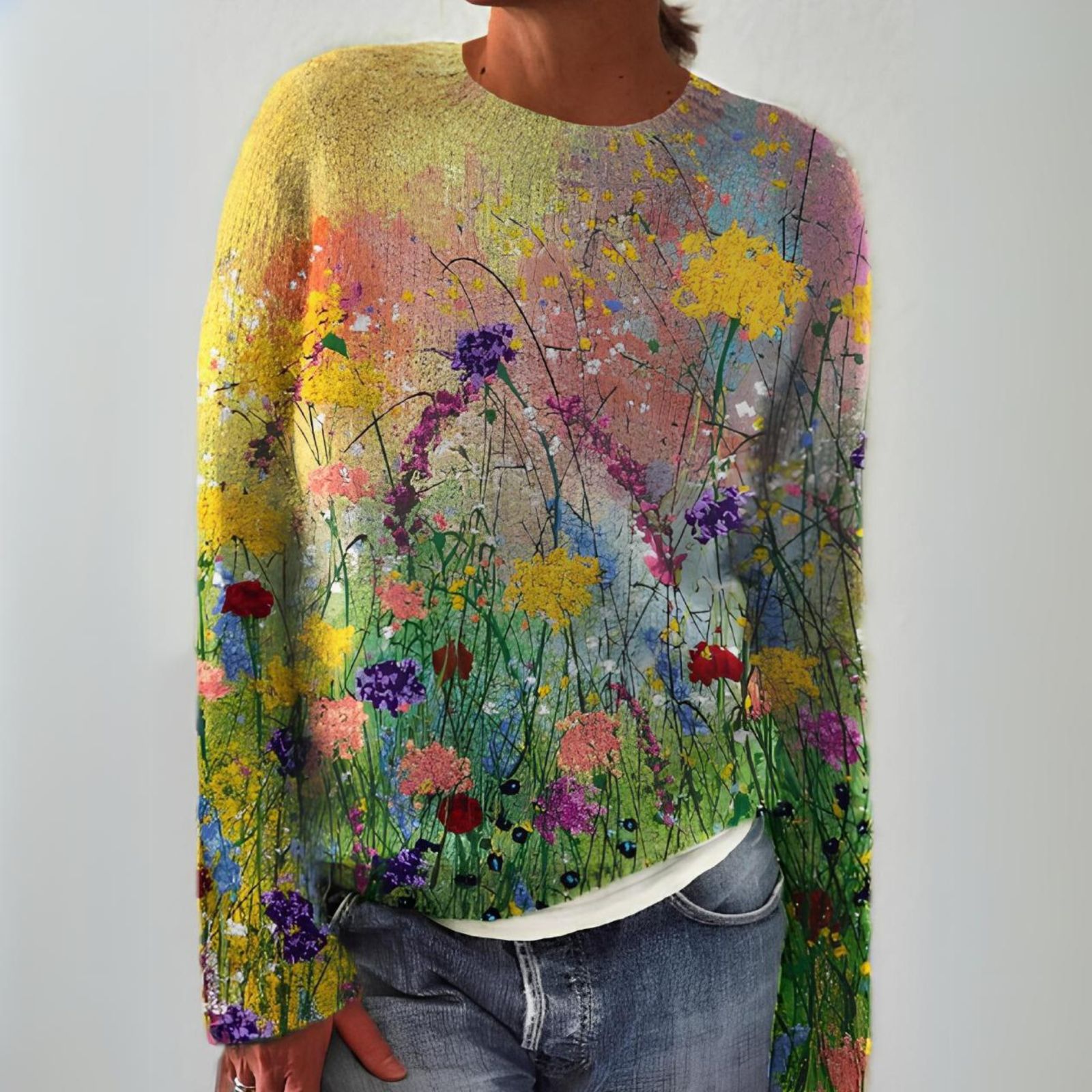 WW | Bequemes Sweatshirt mit Blumenmuster