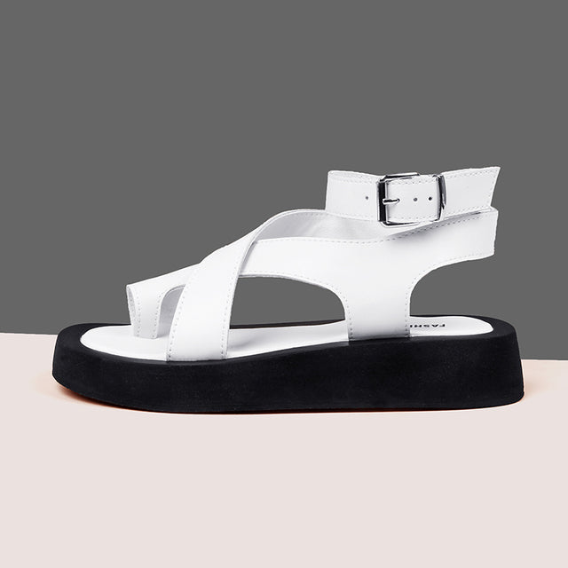 WW | Sommer Clip Zehentrenner Damen Römische Damen Schuhe Leder Pantoletten