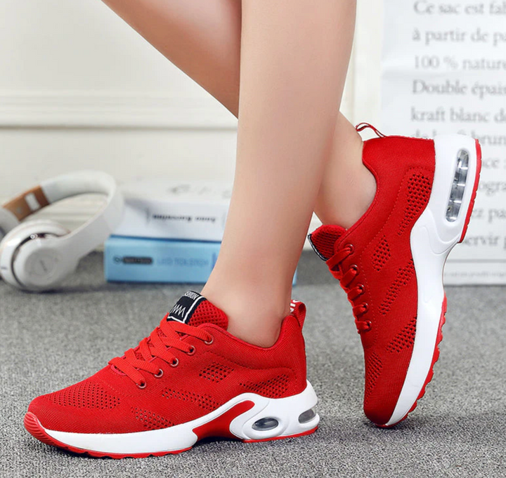 W&W Mode - Orthopädische Leichte, atmungsaktive Sport-Sneaker für Damen | Sportlicher Casual-Running-Schuh mit Air-Cushion-Sohle