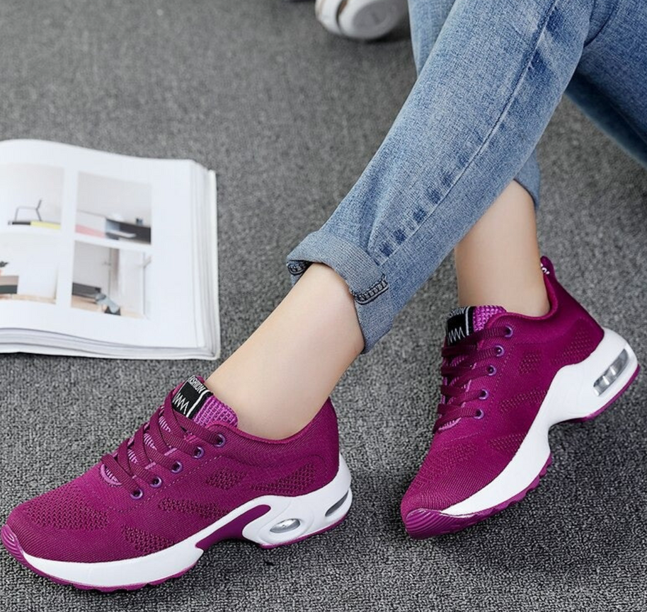 WW - Orthopädische Leichte, atmungsaktive Sport-Sneaker für Damen | Sportlicher Casual-Running-Schuh mit Air-Cushion-Sohle